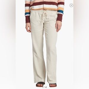 Roxy Oceanside Linen Blend Pants in Stone